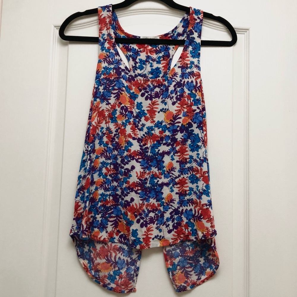 💐Vibrant Floral Slit Open Back Tank From Elle Moss